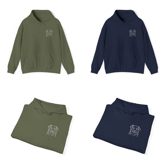 Personalized Pet Embroidered Hooded Sweatshirt – Line Art Style Design