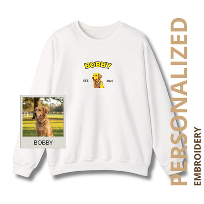 Personalized Pet Embroidered Sweatshirt – Center Design