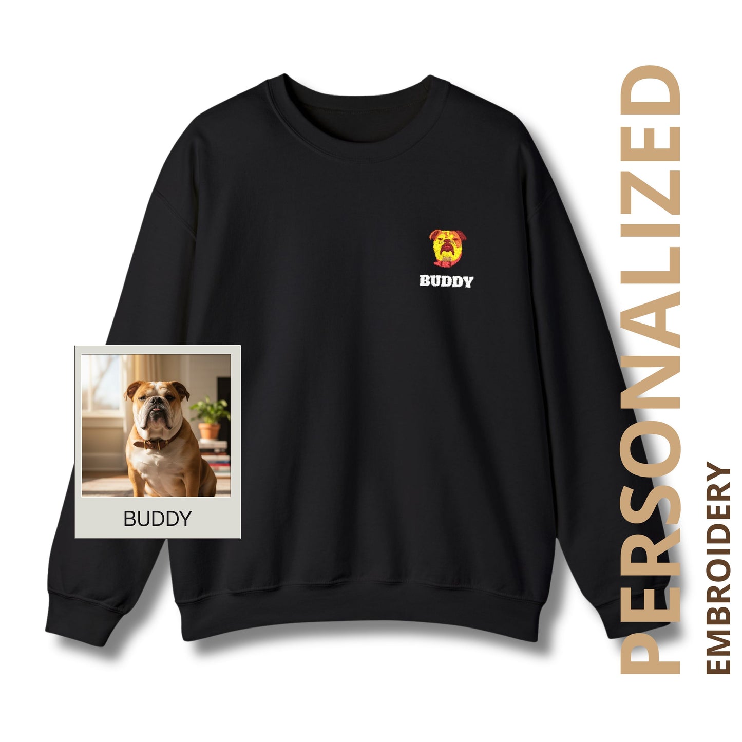 Personalized Pet Embroidered Sweatshirt – Chest Design